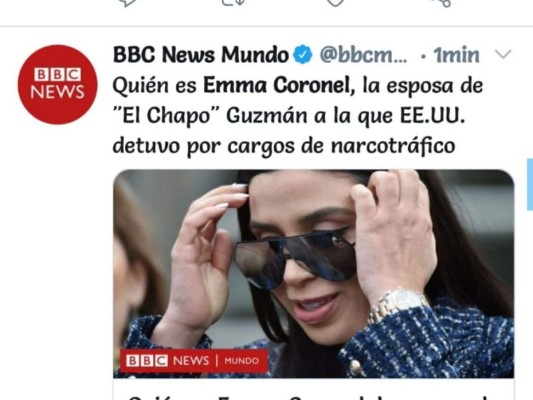 Así informa el mundo sobre la captura de Emma Coronel, esposa de 'El Chapo'