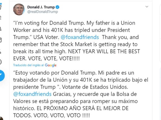 Desde el hospital y con una cascada de tuits, Donald Trump pide el voto (Fotos)