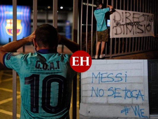 FOTOS: Aficionados del Barcelona devastados y enojados por salida de Messi