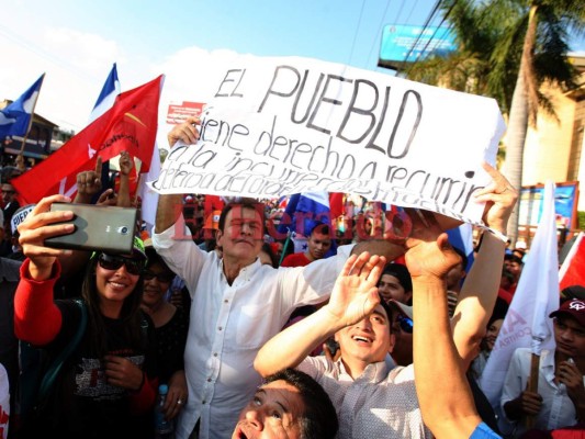 En imágenes, la marcha de la Alianza de Oposición este viernes en la capital de Honduras