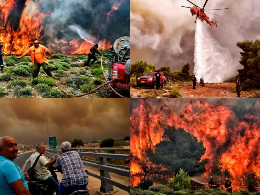 Las impresionantes fotos de los incendios en Grecia que ya dejan más de 70 muertos