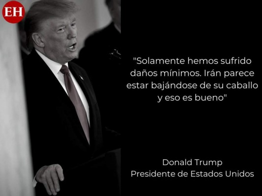 Las frases de Trump tras el ataque de Irán a bases militares de EEUU