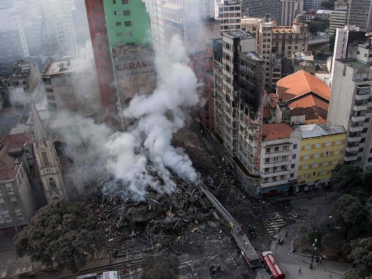 Impactantes imágenes del colapso de un edificio en Brasil