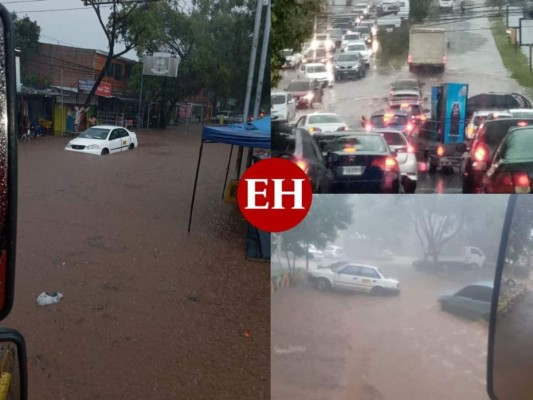 FOTOS: Lluvias dejan vehículos atrapados y convierten calles en ríos