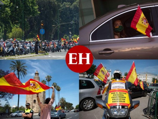 Miles de españoles protestan en carro contra el gobierno por gestión de la pandemia