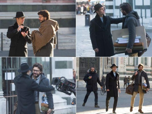 Las fotos de Berlín y El Profesor en la grabación de la tercera temporada de La casa de papel