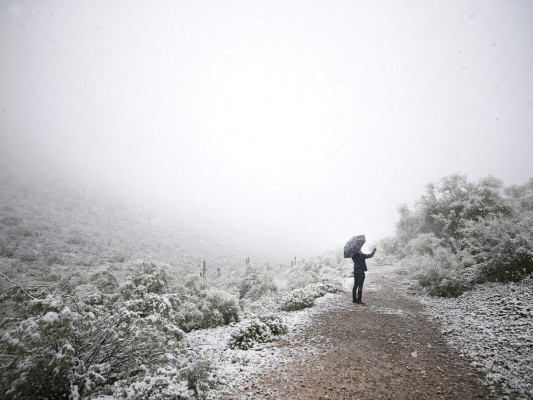 Cae nieve en Las Vegas por primera vez en una década