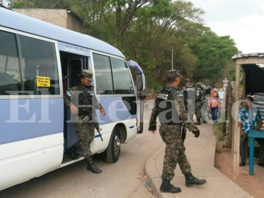 Operativos en transporte público de la capital de Honduras