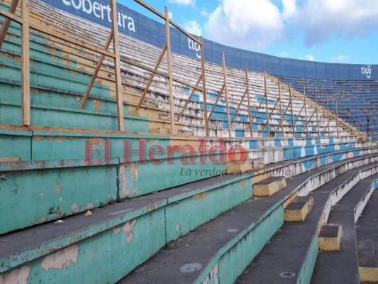 FOTOS: Con láminas dividen el sector Sol en el Estadio Nacional  