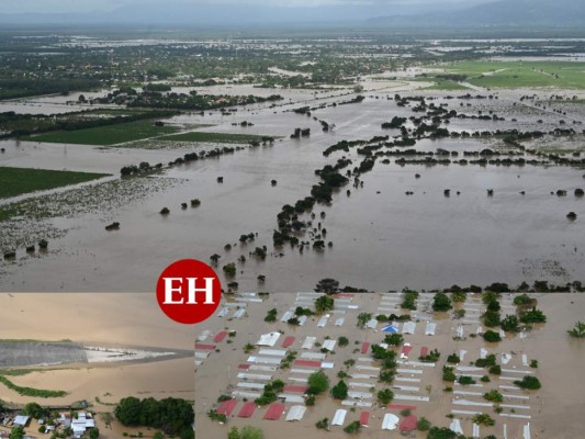 Las catastróficas imágenes del Valle de Sula convertido en una inmensa laguna