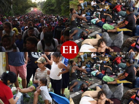 Caravana migrante de hondureños, salvadoreños y haitianos suma más personas en México (Fotos)