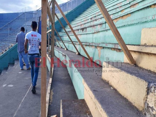 FOTOS: Con láminas dividen el sector Sol en el Estadio Nacional  