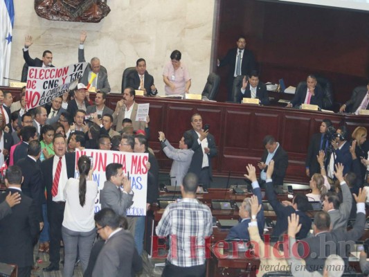 Así fue el zafarrancho de Libre en el Congreso Nacional por propuesta que pide continuidad de Batson en el TSE