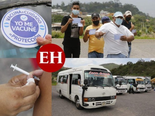 Con sticker: 'Yo me vacuné' y carnet en mano: Así se desarrolla la jornada de vacunación a transportistas en la capital (FOTOS)