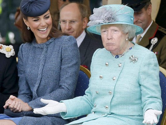 Fusión de Trump con la Reina Isabel: divertidas fotos se hacen virales en redes   