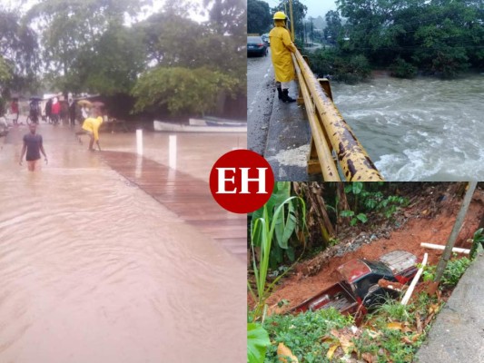 FOTOS: Desborde de ríos y aludes dejan lluvias por frente frío en Honduras