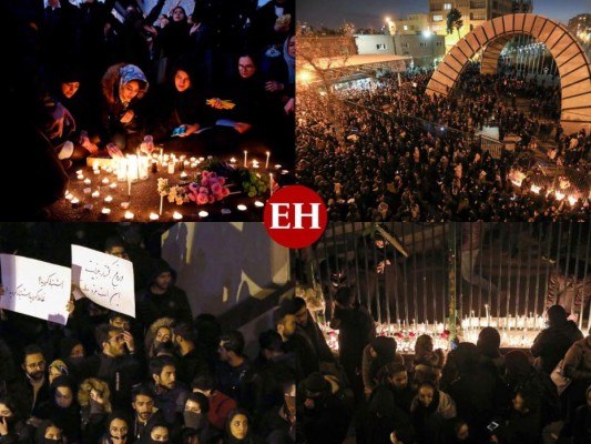 FOTOS: Emotivo homenaje de iraníes a víctimas de avión derribado por misil