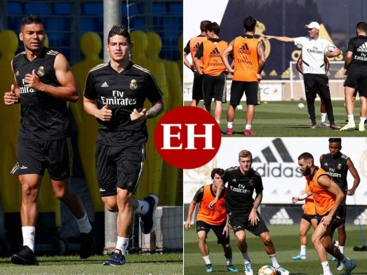 FOTOS: James Rodríguez sorprende al aparecer en el entrenamiento del Real Madrid