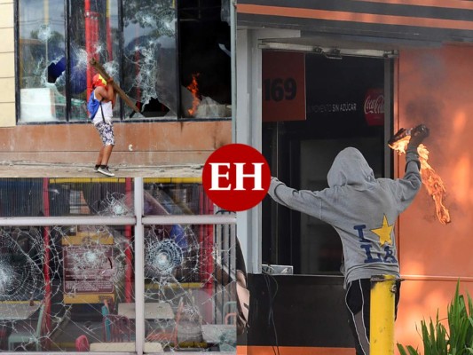 Las fotos de los destrozos que protagonizaron encapuchados en la UNAH