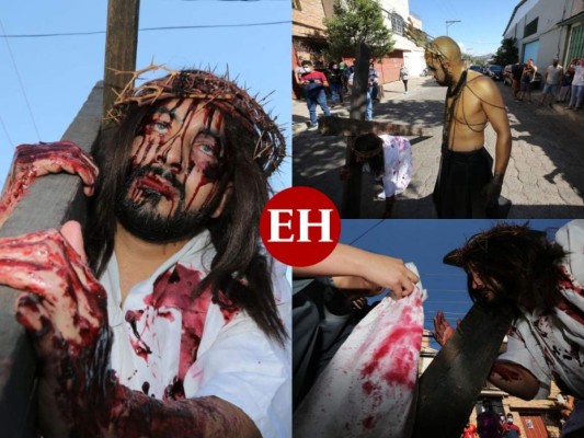 Impresionante vía crucis en Viernes Santo retrata la pasión de Jesucristo