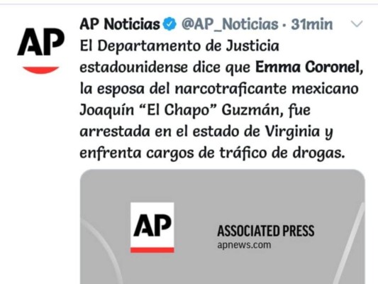 Así informa el mundo sobre la captura de Emma Coronel, esposa de 'El Chapo'