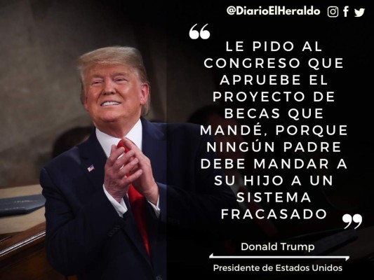 Las destacadas frases de Trump en su discurso del Estado de la Unión