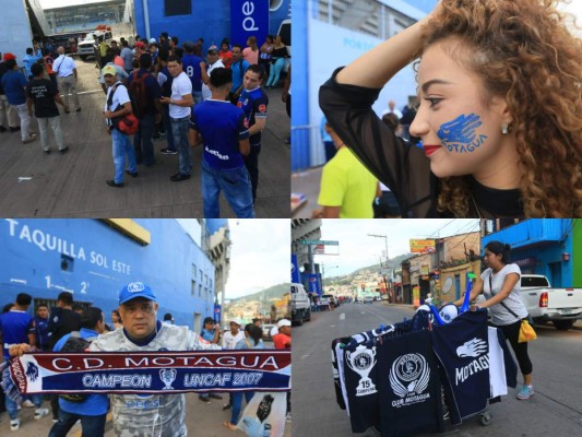 FOTOS: Aficionados de Motagua comienzan a pintar de azul el Estadio Nacional