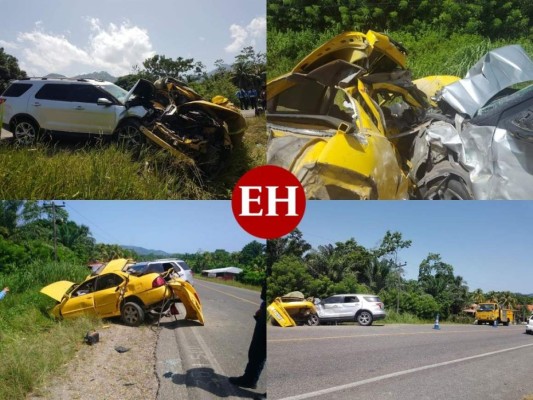 Tristes imágenes de la tragedia vial donde falleció una familia en Tela