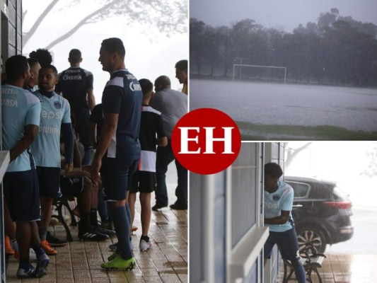 FOTOS: Fuerte lluvia impide entreno de Motagua en Amarateca