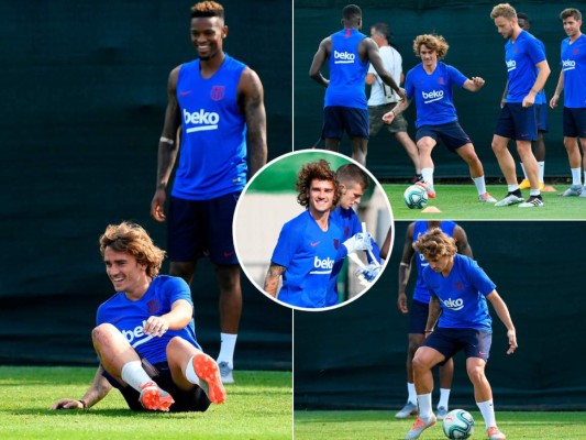 Las fotos que dejó el primer entrenamiento de Griezmann con la plantilla del Barcelona