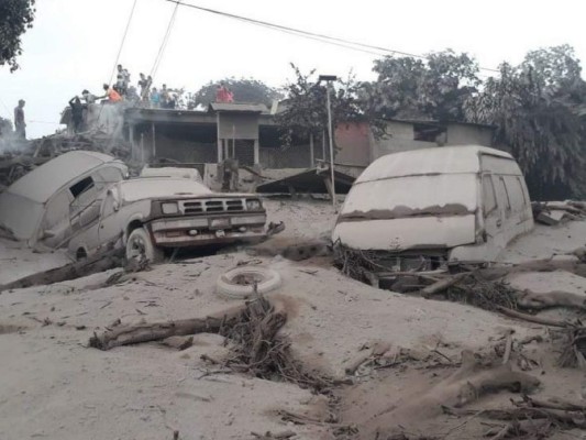 Así quedó la zona en donde se registró la erupción del volcán de Fuego en Guatemala