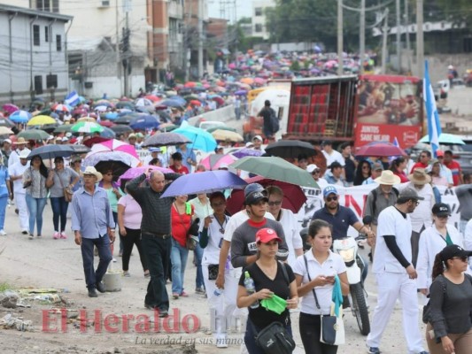 FOTOS: Las masivas protestas convocadas por médicos y maestros pese a la derogación de los PCM