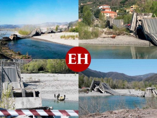 Las fotos que dejó el derrumbe de un puente en Italia