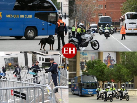 FOTOS: Totalmente custodiado el Camp Nou a pocas horas del clásico entre Barcelona y Real Madrid