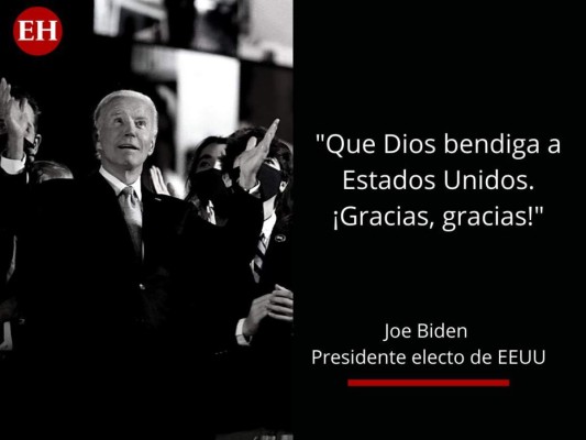 Las frases del primer discurso de Joe Biden, presidente electo de EEUU