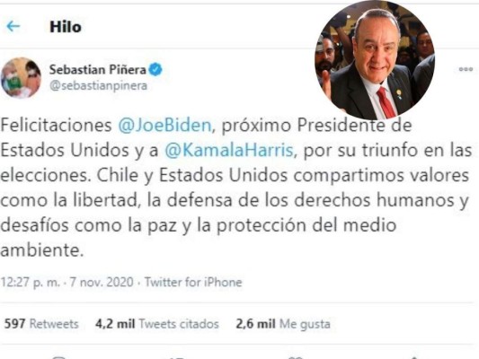 Dirigentes mundiales felicitan a Joe Biden tras ser electo presidente de EE UU