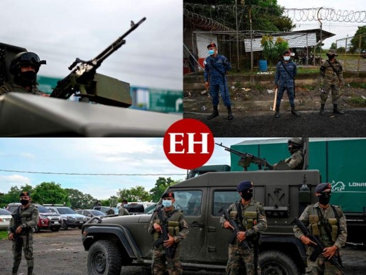 Bastones y armas del ejército guatemalteco, la otra muralla que enfrenta la caravana (FOTOS)