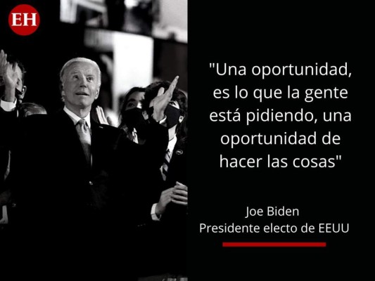 Las frases del primer discurso de Joe Biden, presidente electo de EEUU