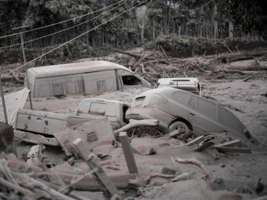 Así quedó la zona en donde se registró la erupción del volcán de Fuego en Guatemala