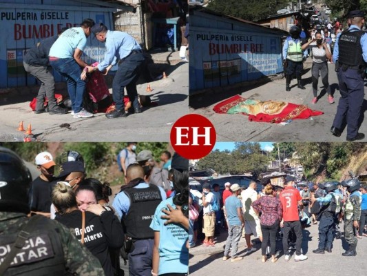 FOTOS: Luto y llanto en escena de masacre en la Villa Nueva