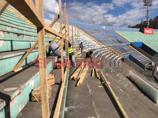 FOTOS: Con láminas dividen el sector Sol en el Estadio Nacional  