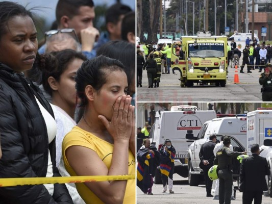 Las dramáticas imágenes que dejó el atentado terrorista en una academia policial de Colombia