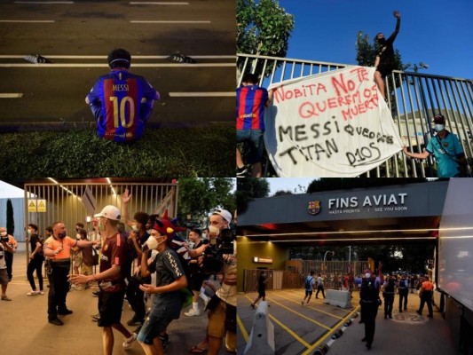 Invasión en el Camp Nou y disturbios de aficionados por la salida de Messi (FOTOS)