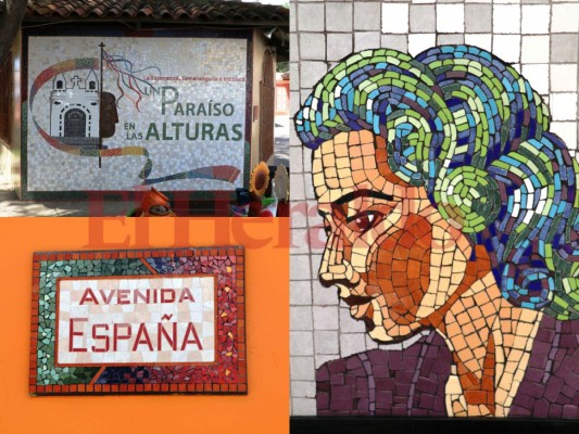 Piezas de mosaico, el original distintivo en rótulos que hace única a La Esperanza, Intibucá