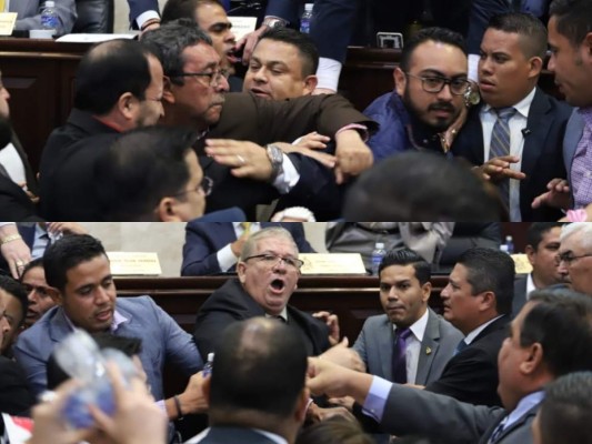 FOTOS: Empujones y gritos durante zafarrancho en el Congreso Nacional  