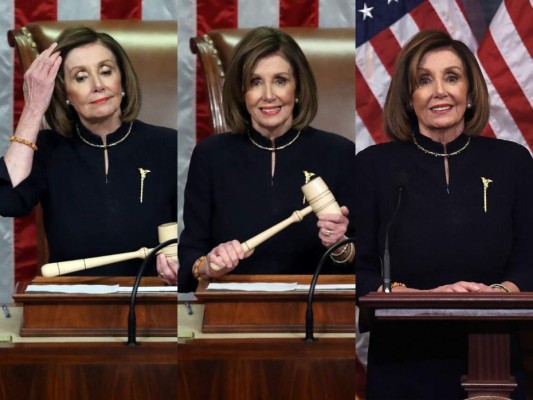 El rostro de satisfacción de Nancy Pelosi tras aprobar juicio político a Donald Trump