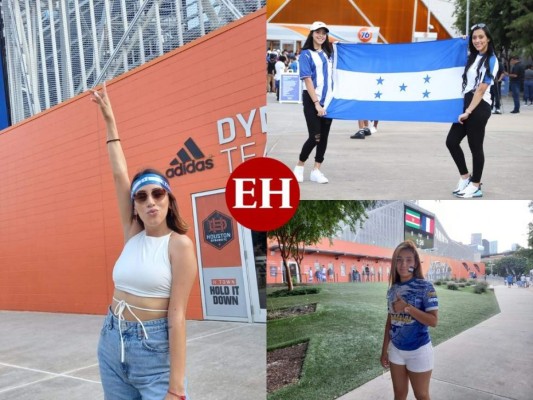 Bellas aficionadas catrachas se roban las miradas en el BBVA Compass para el Honduras-Qatar