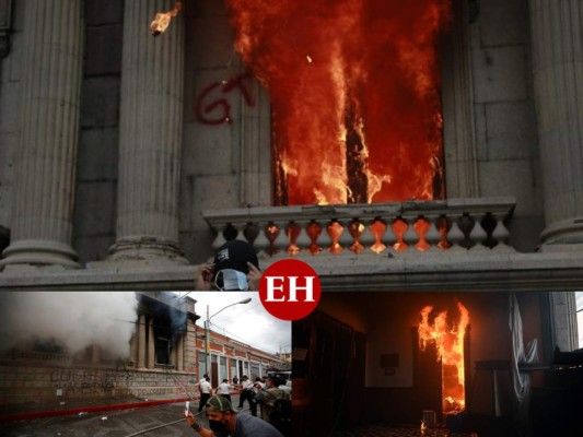 Prenden fuego a Congreso de Guatemala en protesta por reducción de fondos a Educación y Salud (FOTOS)