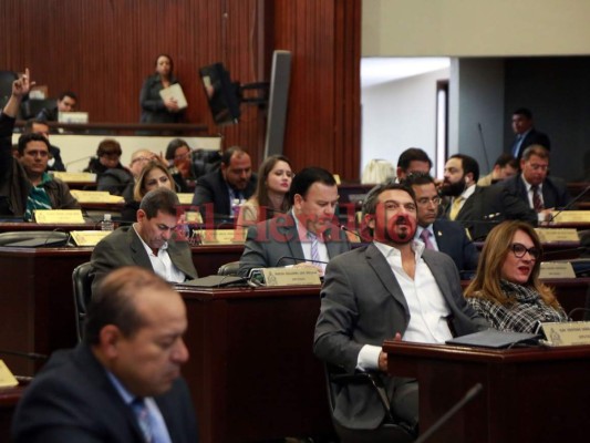 Así fue la protesta de los diputados de Libre en la sesión del Congreso Nacional este jueves