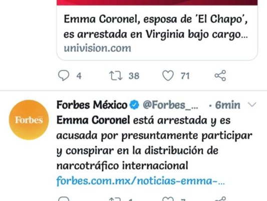 Así informa el mundo sobre la captura de Emma Coronel, esposa de 'El Chapo'